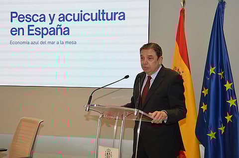 The Minister of Agriculture, Fisheries and Food, Luis Planas, during the event 'Fishing and Aquaculture in Spain: Blue Economy from Sea to Table'.