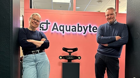 New sales leads Kamilla Svindseth and&nbsp;Åsmund Håvik, pictured at Aquabyte headquarters in Bergen.