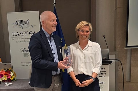 Jacek Juchniewicz with Anna Pyć, receiving FEAP Award for Excellence 2026. 