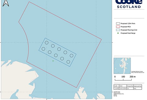 Also,&nbsp;a feed barge will be permanently moored to the south of the pen group.