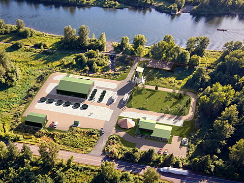 Architectural rendering of the Upper Fraser River Conservation Hatchery.