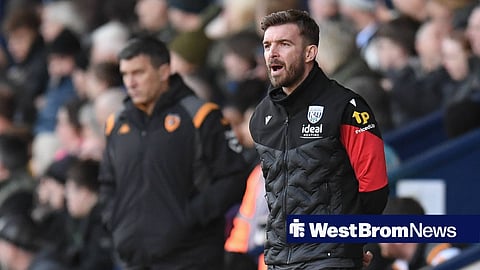 West Brom manager James Morrison and Hull City's Sergej Jakirovićcon the touchline at The Hawthorns.