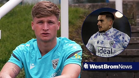 Jimmy-Jay Morgan during an interview with Danny Imray warming up for West Brom.