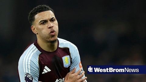Morgan Rogers doing his trademark celebration for Aston Villa