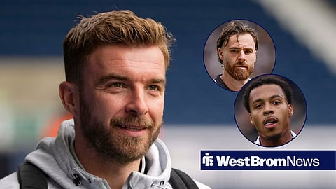 West Brom boss James Morrison, and Ben-Brereton-Diaz and Cameron Archer in circular insets