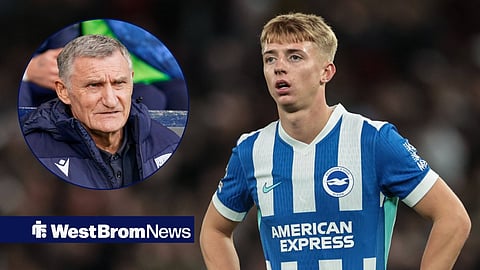 Ex-West Brom manager Tony Mowbray and Tommy Watson.