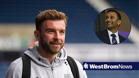 West Brom boss James Morrison and Shilen Patel 