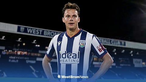 Felix Horn Myhre in a West Brom shirt
