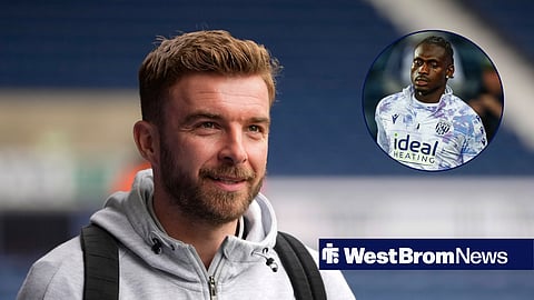 West Brom boss James Morrison and Baggies midfielder Ousmane Diakite in a circular inset