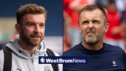 West Brom manager James Morrison and Charlton Athletic manager Nathan Jones in a side-by-side image.