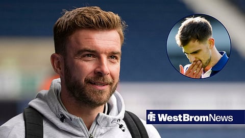 West Brom boss James Morrison and West Brom midfielder Jayson Molumby in a circular inset