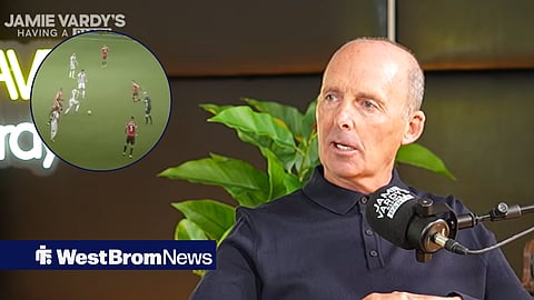 Mike Dean speaking on the Jamie Vardy's Having a Party podcast.