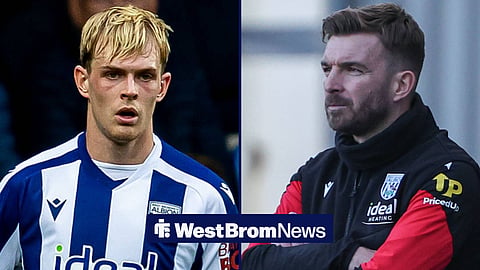 West Bromwich Albion's Toby Collyer and manager James Morrison