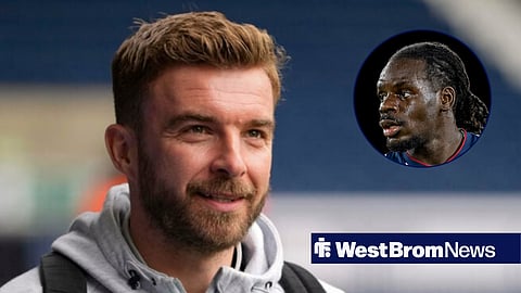 West Brom manager James Morrison and West Brom defender Brayann Pereira.