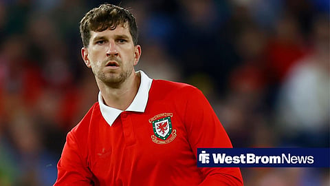 West Bromwich Albion defender Chris Mepham in action for Wales