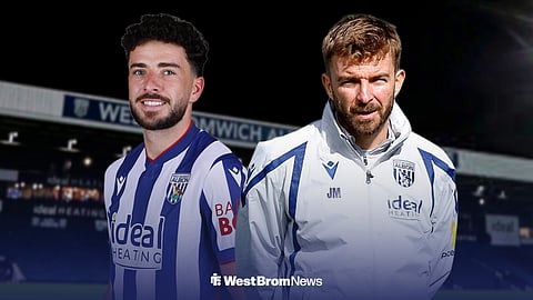 West Brom winger Mikey Johnson and West Brom manager James Morrison