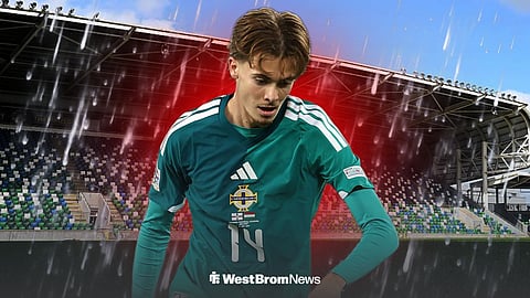 Isaac Price playing for Northern Ireland vs Hungary