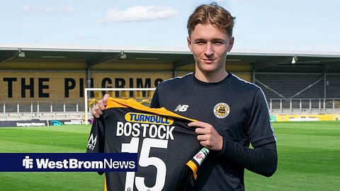 West Bromwich Albion's Ollie Bostock posing after signing for Boston United on loan