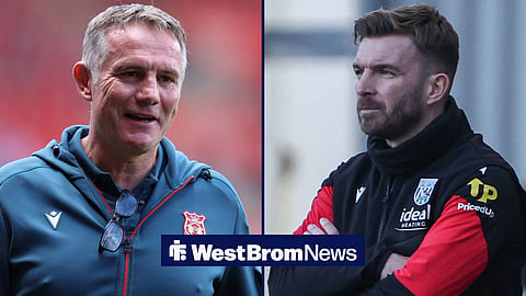 Wrexham manager Phil Parkinson and West Bromwich Albion manager James Morrison