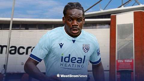 Brayann Pereira in a West Brom kit ahead of the Racecourse Ground