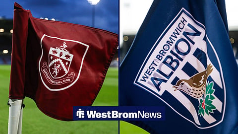 Burnley corner flag at Turf Moor and West Brom corner flag at The Hawthorns
