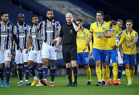 Kevin Donovan reacts to West Brom incident in 1-0 win v Brighton