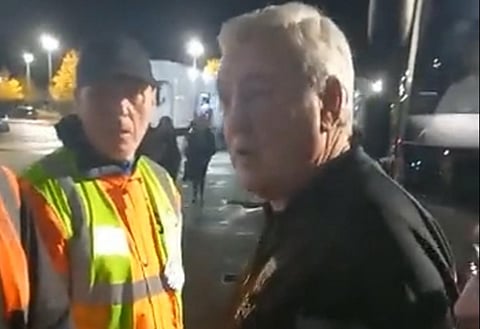 Spotted: Steve Bruce in heated confrontation with West Brom fan after defeat v Preston