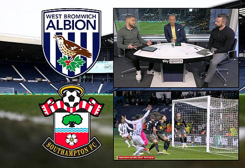 West Brom were denied a penalty. Credit Sky Sports via X.