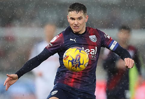 Conor Townsend in Championship action for West Brom