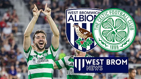 Mikey Johnston scores for Celtic after loan at West Brom. Credit: PLZ on X