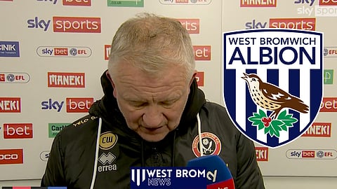 Chris Wilder draws on his teamsheet to make his point after drawing with West Brom [Credit: Sky Sports Football]