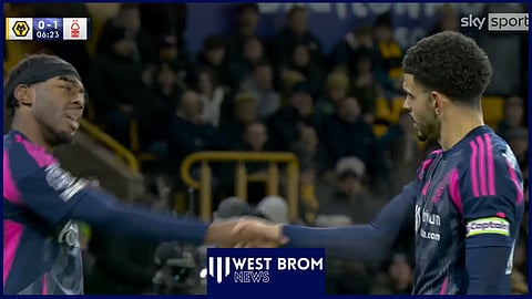 West Brom fans watch Wolves v Nottingham Forest. Credit: Sky Sports via X