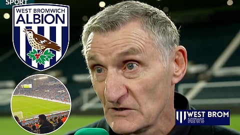 West Brom boss Tony Mowbray returned to The Hawthorns with a 5-1 win [Credit: ITV Sport, @bogsalf on X]