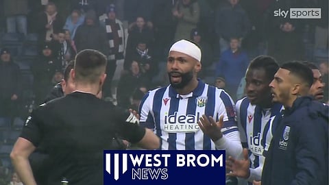 West Brom star Kyle Bartley was sent off (Credit: Sky Sports)