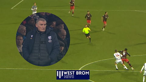 West Brom feel Torbjorn Heggem was elbowed by Makhtar Gueye [Credit: Sky Sports]