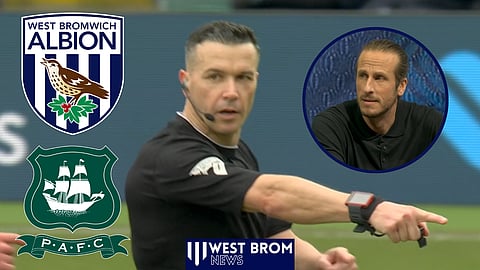 Jonas Olsson assesses an incident between West Brom and Plymouth Argyle [Credit: Sky Sports]