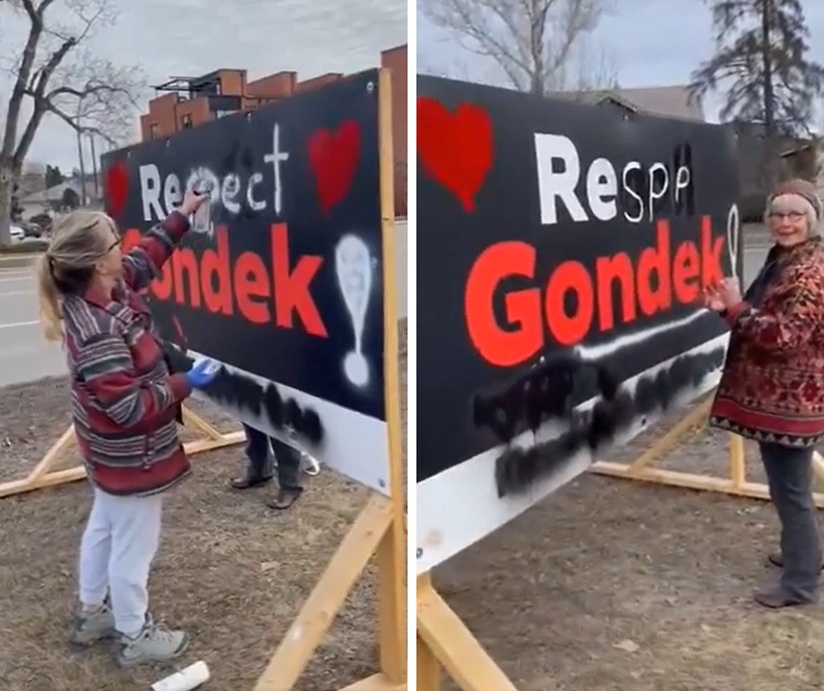 GRANTIFA: Raging granny Gondek sign vandals surrender to police