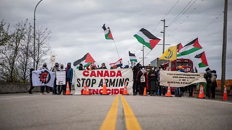 Protests representing the Gaza interest have become common in Canada. Earlier this week, truck access to Deltaport BC was blocked