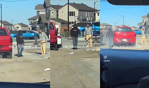 WATCH: Man bashes other man's truck with snow shovel for blocking driveway in Edmonton