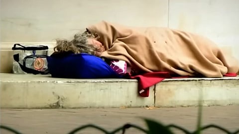 A homeless person in Los Angeles