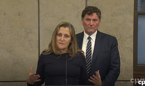 Finance Minister Chrystia Freeland and Public Safety Minister Dominic LeBlanc