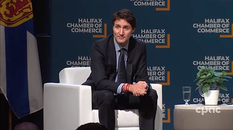 Prime Minister Justin Trudeau gave a speech and participated in a discussion with the Halifax Chamber of Commerce. 