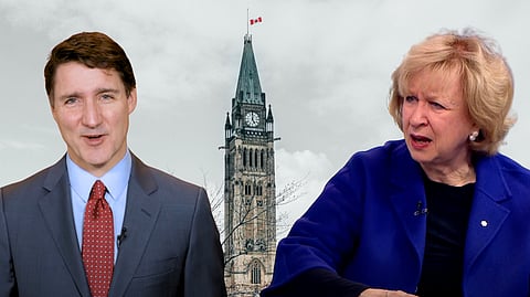 Prime Ministers Justin Trudeau and Kim Campbell
