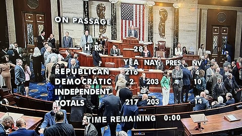 The U.S. House of Representatives passed the Protection of Women and Girls in Sports Act of 2025 by a vote of 218-206