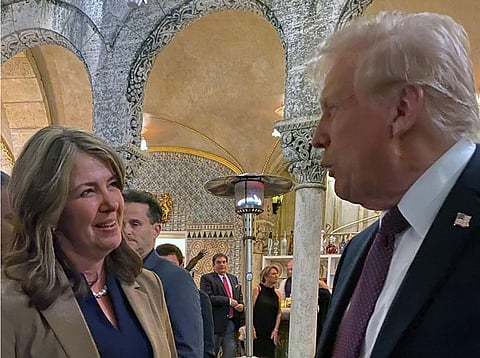 Danielle Smith and Donald Trump at Mar-a-Lago