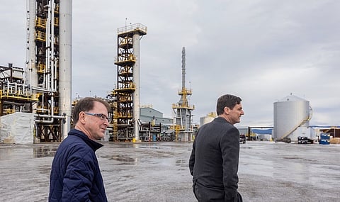 Discovering oil: B.C. Premier David Eby (right) and his new energy minister Adrian Dix tour Prince George Refinery while attending a natural resources forum Jan. 14, 2025. The refinery processes light crude oil brought by pipeline from Taylor, B.C. near Fort St. John
