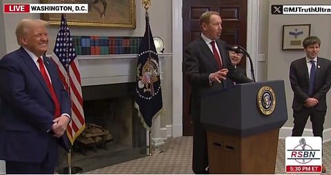 Trump, alongside Oracle CEO Larry Ellison and OpenAI boss Sam Altman pitch digital IDs and mRNA vaccines in the Oval Office Tuesday.