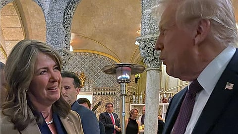 Danielle Smith and Donald Trump at Mar-a-Lago