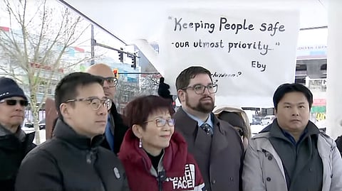 Protest against supportive housing project