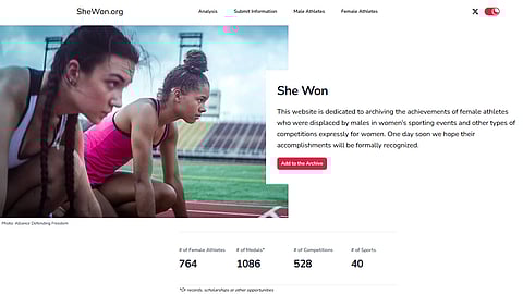 SheWon.org is inviting the public to add to its list of female-born athletes who lost to male-born ones in women's and girls' sports